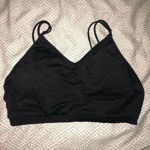 Black strappy sports bra